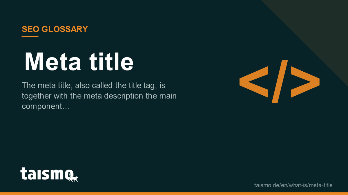 Meta title: The meta title, also called the title tag, is together with the meta description the main component…