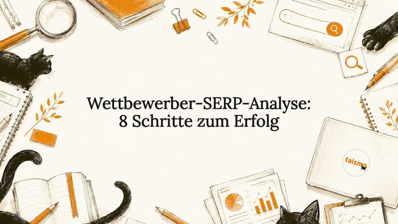 Künstlerisch gestaltetes Titelbild mit handgezeichneten Illustrationen und verspielten schwarzen Katzen als Motiv