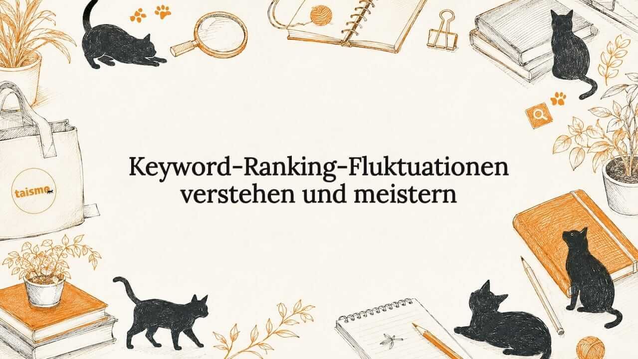 Stilvoll gestaltete Titelseite mit kunstvoll arrangierten schwarzen Katzenmotiven