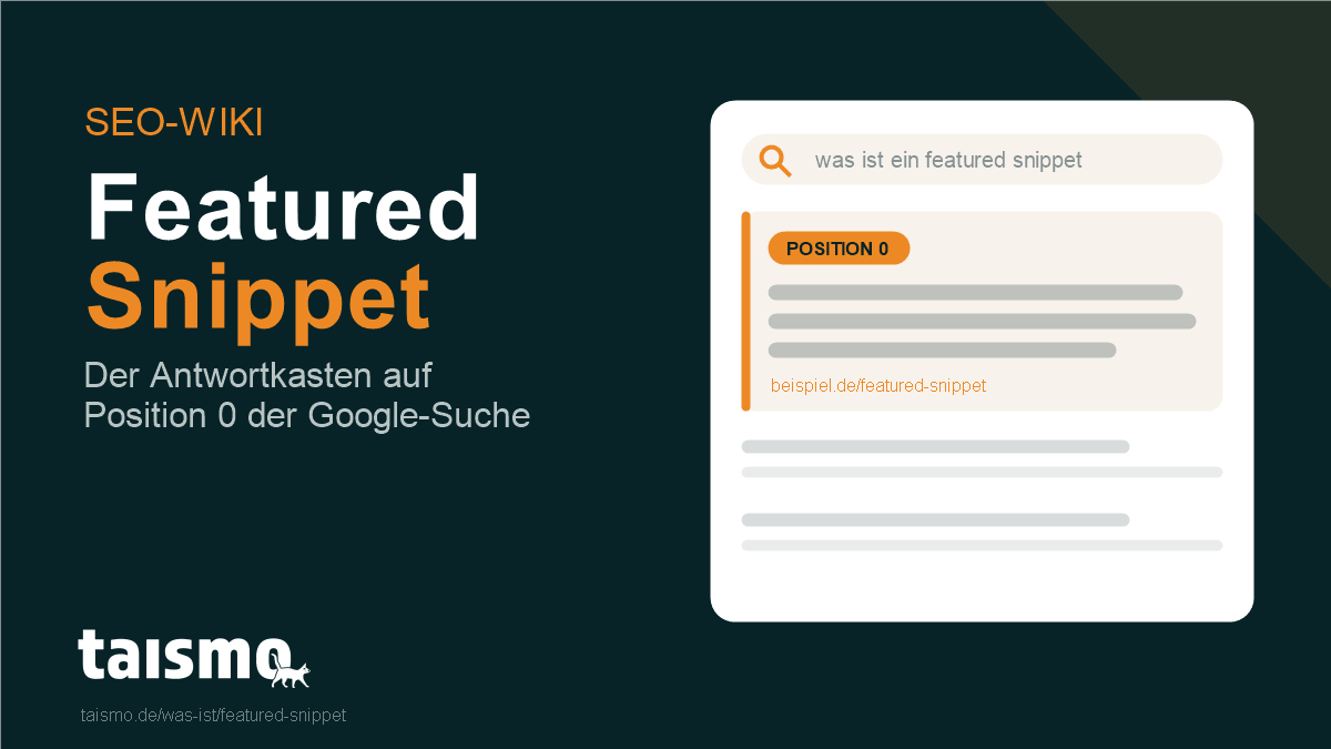 Featured Snippet: hervorgehobener Antwortkasten auf Position 0 der Google-Suchergebnisse