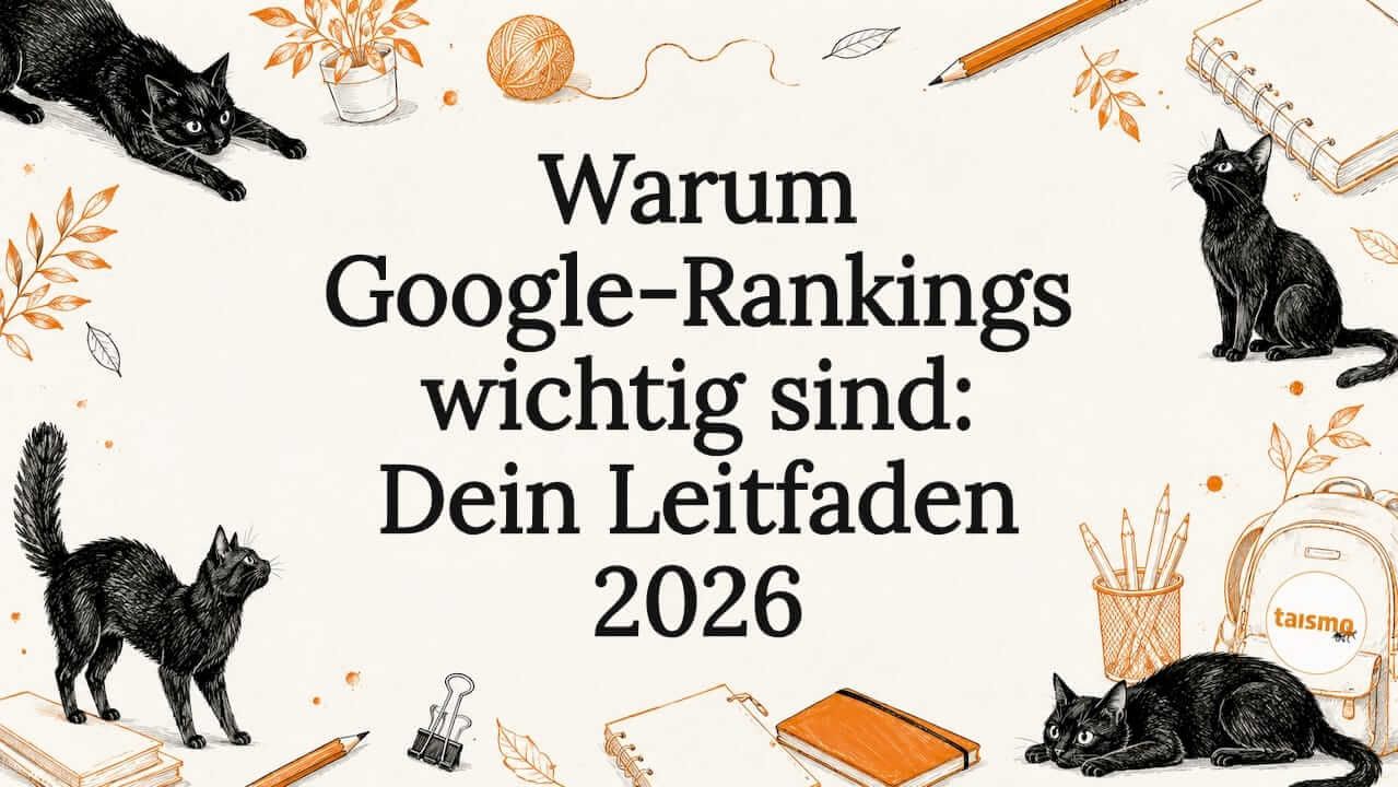 Stilvolle, von Hand gezeichnete Illustration: Schwarze Katzen zieren als dekorativer Rahmen das Titelbild.