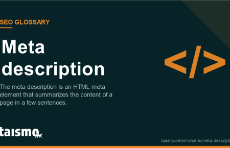 Meta description: The meta description is an HTML meta element that summarizes the content of a page in a few sentences.