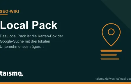 Local Pack: Googles Karten-Box mit drei lokalen Unternehmenseinträgen im taismo SEO-Wiki
