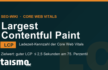 Largest Contentful Paint (LCP): A Core Web Vitals metric for load time; a good value is under 2.5 seconds