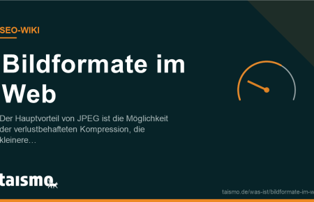 Bildformate im Web erklärt: Der Hauptvorteil von JPEG ist die Möglichkeit der verlustbehafteten Kompression, die kleinere Dateigrößen ermöglicht.