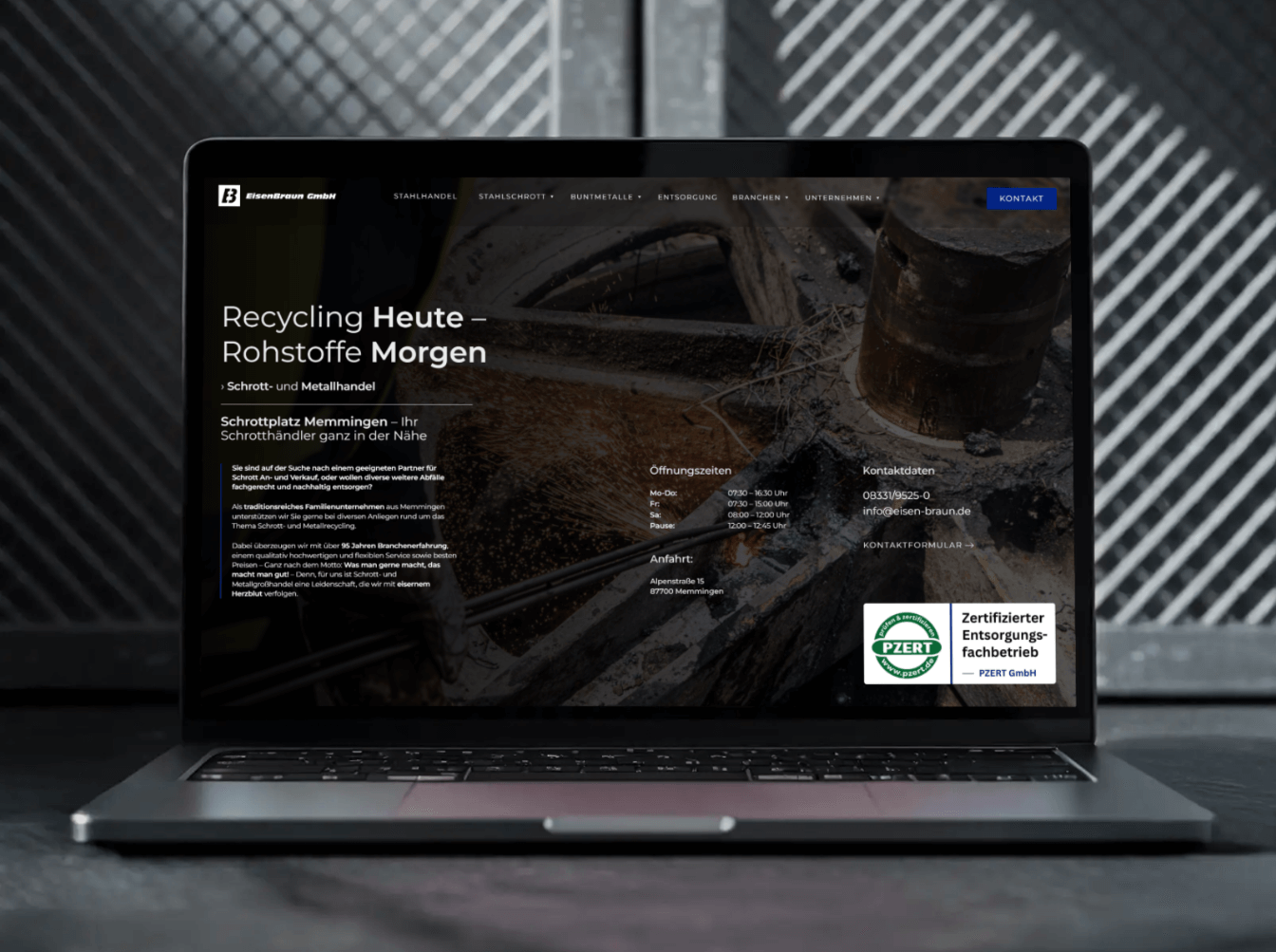 Kundenreferenz: Webdesign - Eisen Braun GmbH
