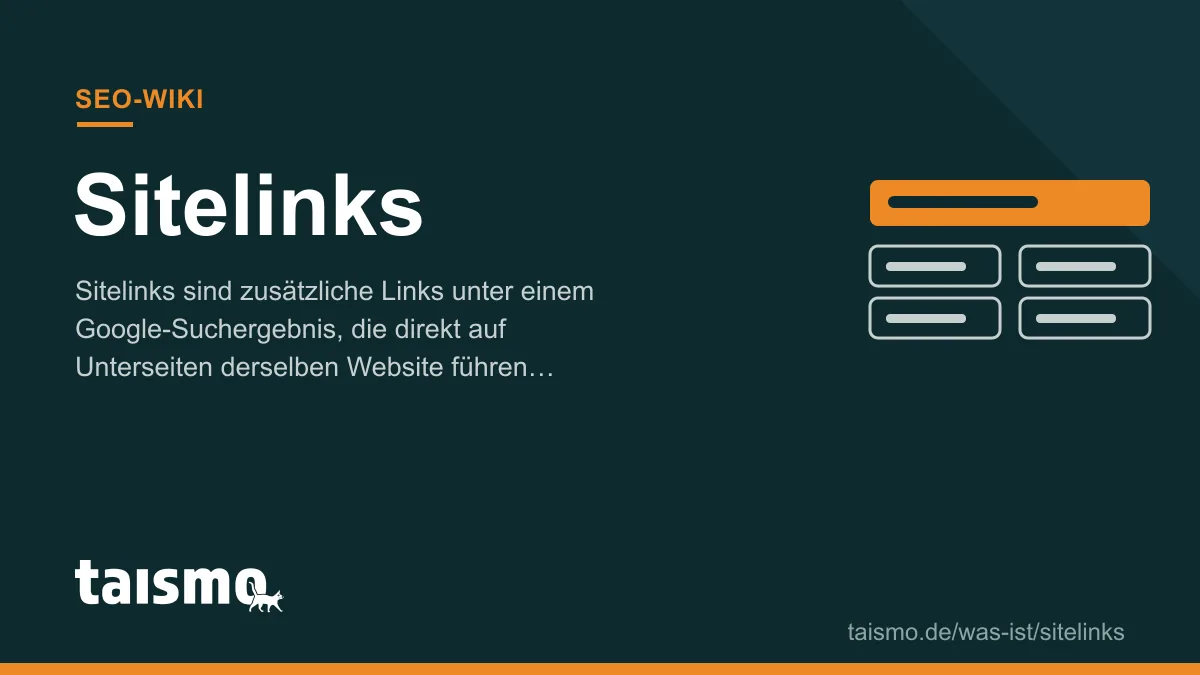Sitelinks: Zusatzlinks unter einem Google-Suchergebnis Sitelinks erklärt: Google-Suchergebnis mit vier zusätzlichen Links auf Unterseiten derselben Website
